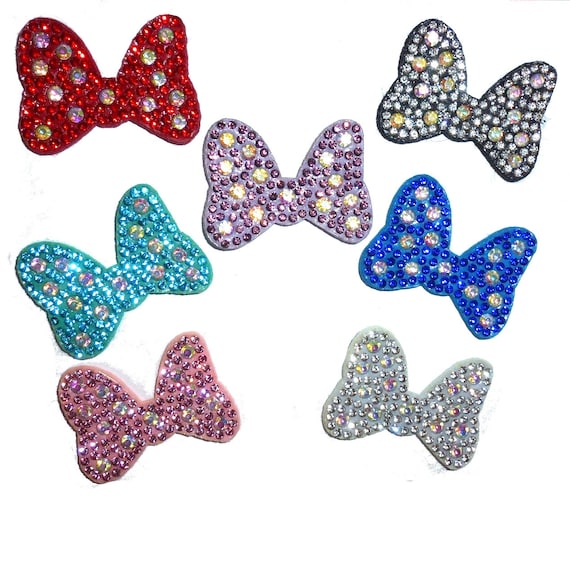 Rhinestone Minnie  pet hair dog bow barrettes or bands (fb270)