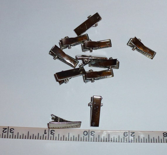 Puppy Bows ~ craft items dog bow making supplies 20mm 25mm 30mm hair DIY silver flat top alligator metal clip rectangle