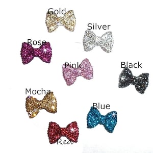 Puppy Bows TINY 3/4 rhinestone STUNNING SPARKLE bowknot dog bow pet hair clip topknot barrette crystals image 1