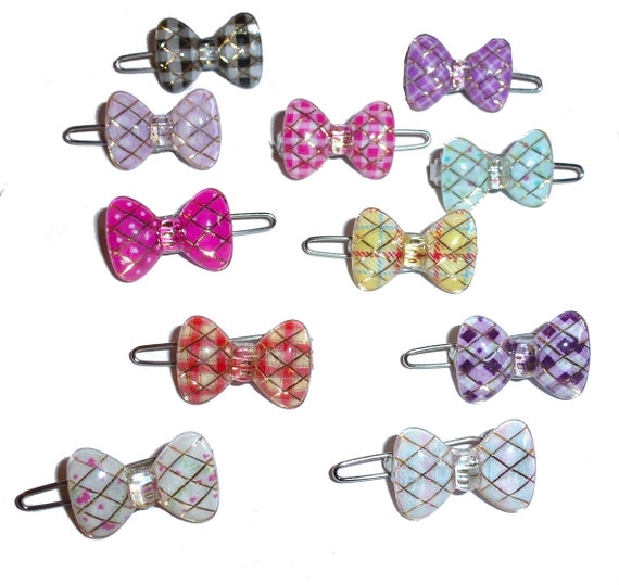 Dog Bows ~ Bowknot Wee super tiny bow less than 1" pet hair barrette clip (TB1)