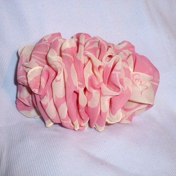 Becky Bows ~ Oversized hair bows for women Beautiful adult bow for ladies pink cream floral