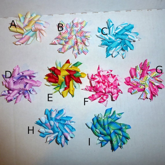 Puppy Bows ~ More Fun Korker corky spiral many colors barrette or bands pet dog bow