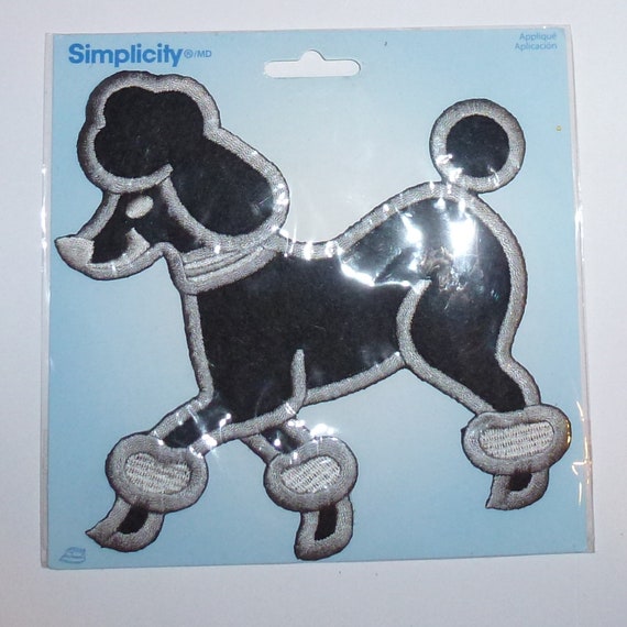 Puppy Bows ~ craft items 6" x 6" large black silver poodle bikini trim