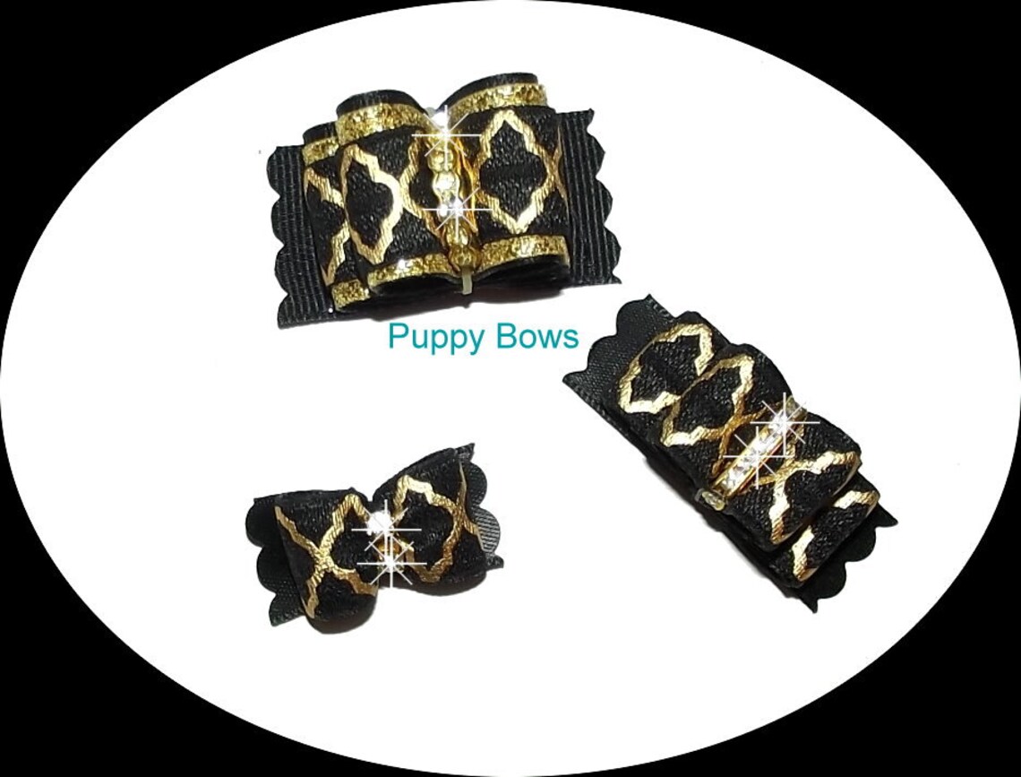 Puppy Bows Dog show bow pet hair bows YORKIE barrette or Etsy