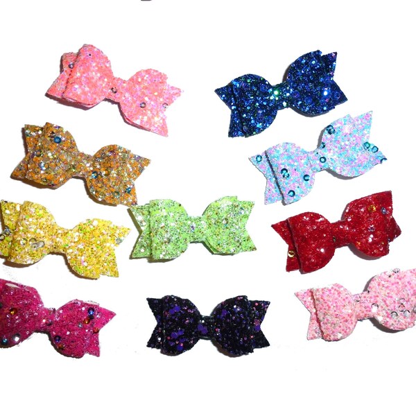 Sensational sequin glitter dog bow many colors many attachments lots of bling (fb226)