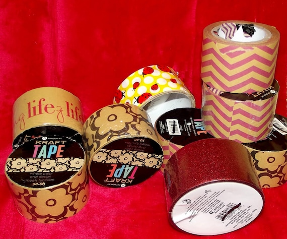 Puppy Bows ~ craft supplies duct tape ribbon brown floral pink zig zag ladybug glitter red