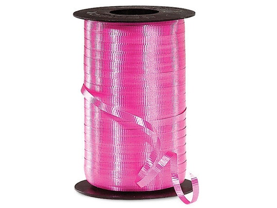 Puppy Bows ~ 4 rolls Berwick crimped curling ribbon hot pink red green gold - 400 yards each