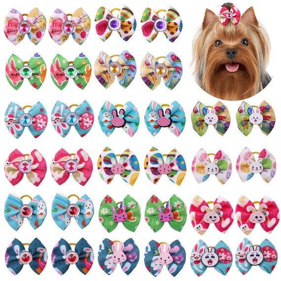 Easter bunny spring everyday dog groomers grooming pet hair bows (fb276)