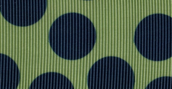 Puppy Bows ~ craft supplies moss green navy jumbo dots 1.5" 38mm ribbon grosgrain 5 yards