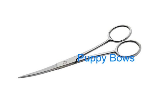 Puppy Bows ~dog grooming shears stainless steel CURVED for the perfect topknot scissors~ USA seller