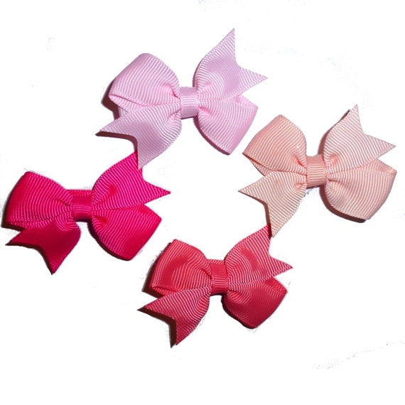 Puppy Bows ~SET OF 4 dog pet pink peach  hair bowknot bow bands or barrette  (fb264)