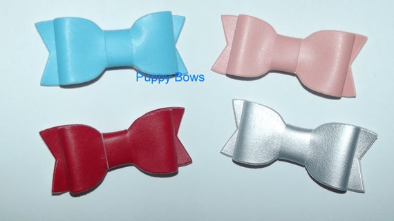 Puppy Bows ~CLEARANCE SALE 50% OFF Big girl/boy matte finish pet bowknot 3" dog hair pet comb clip barrette ~Usa seller