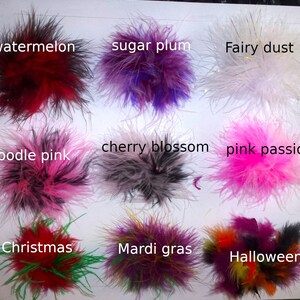 Puppy Bows Feather boa dog bows marabou MANY colors available pet hair barrette clip image 6