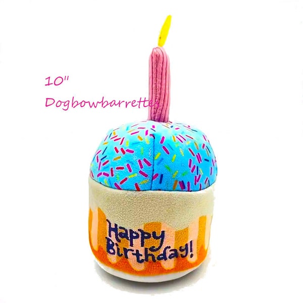 Happy Birthday plush stuffed candle cupcake squeaky toy photo prop (to16)