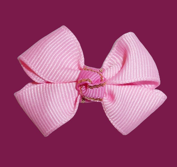 Dog Bow Barrettes Small double loop knot pink pet hair grooming bows (FB394B)