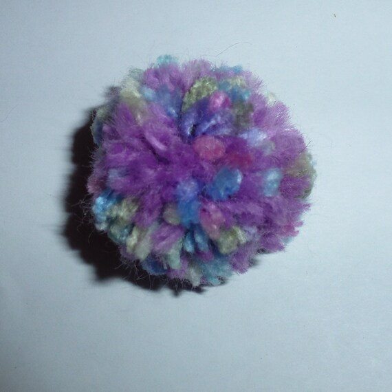 Puppy Bows craft items ~ 10 multicolor purple pom poms 1.75"