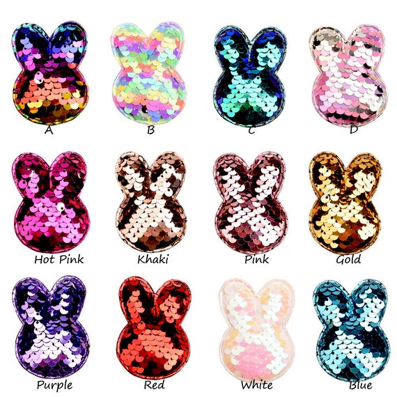 Puppy Bows ~ Easter bunny rabbit sequin dog collar slide accessory attachment hair barrette (fb82A)