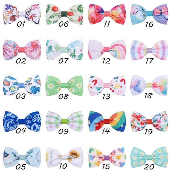 Puppy Bows ~  small 2.5" dog hair bowknot bow bands or barrette  (fb435A)