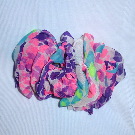 Becky Bows ~ Barrette ribbon Hand crafted over sized BIG hair bow Women or Girls pink purple