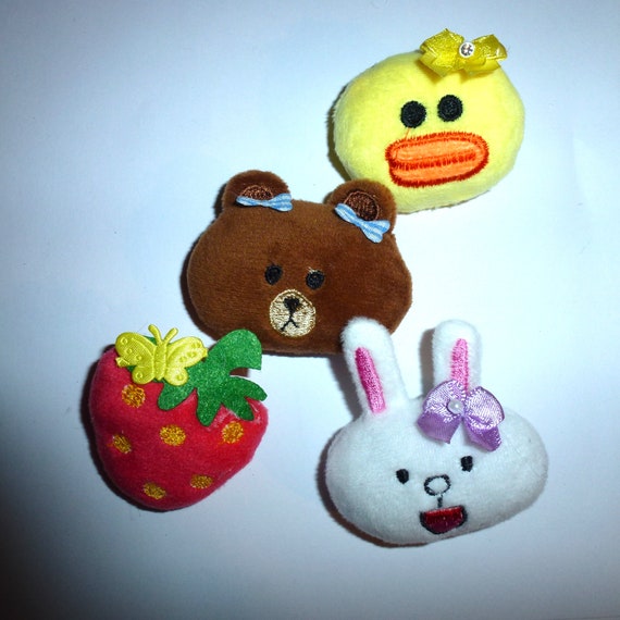 Puppy Bows ~ Furry fun puffy Easter bunny carrot bear strawberry duck dog bow pet hair clip barrette or latex bands or collar slide (fb141)