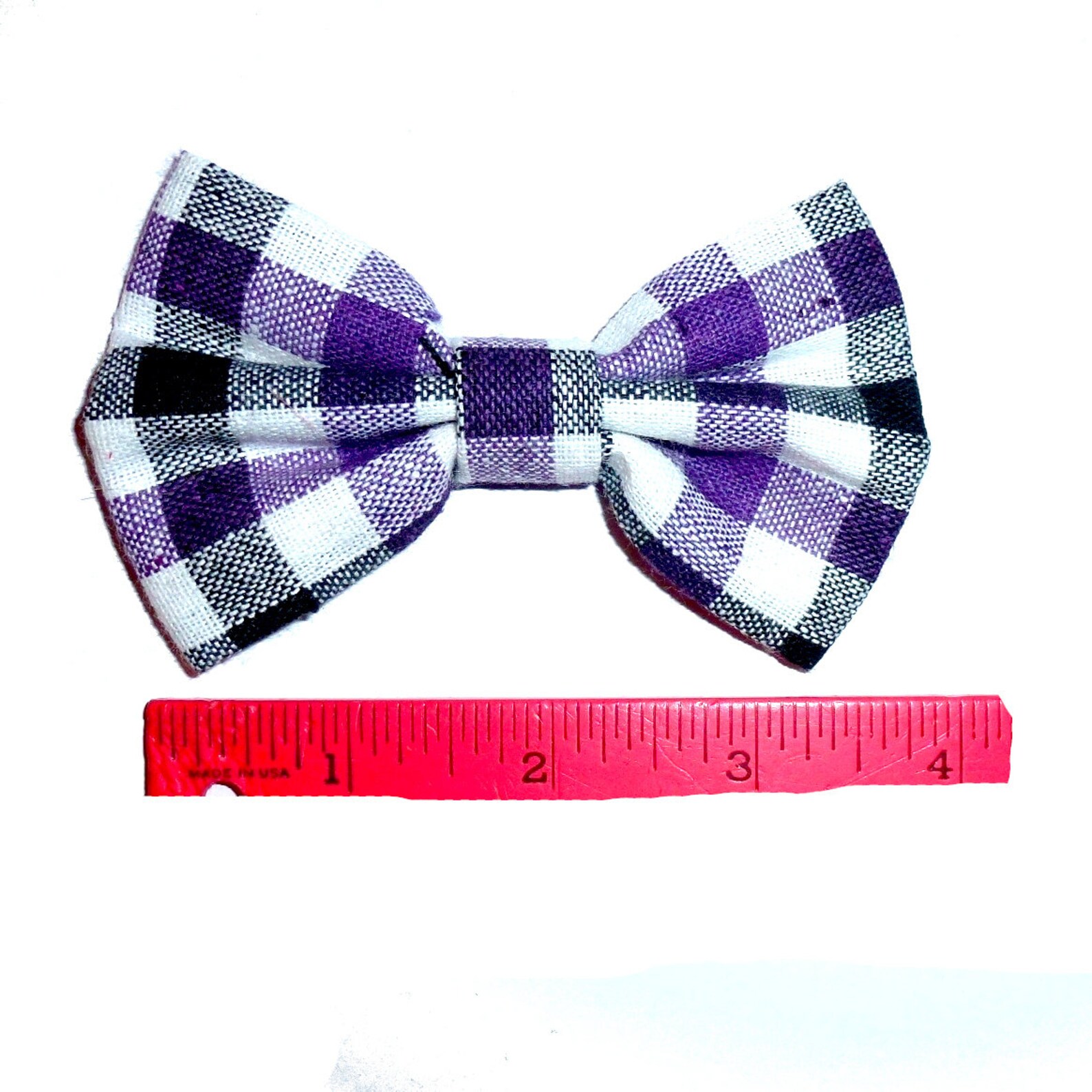 Dog Collar Slide Bow Tie Large Dog Hair Bows Boy Plaid Necktie Etsy