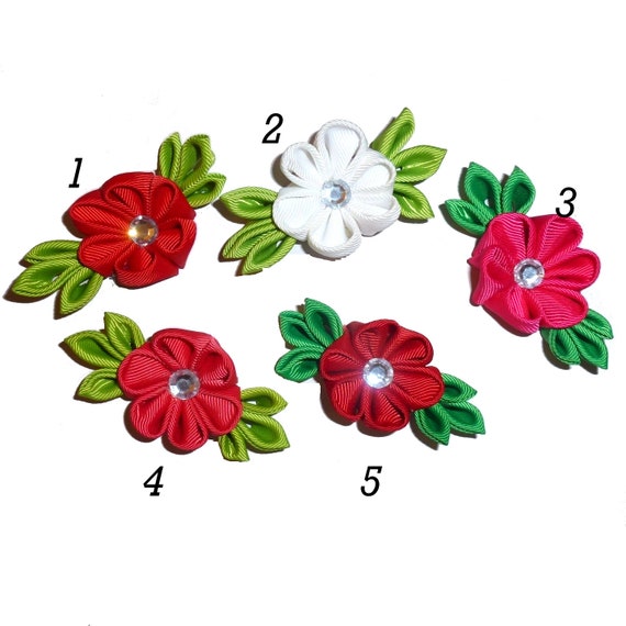 Christmas dog bow flower collar slide accessory pet hair bow barrettes or bands (fb99)