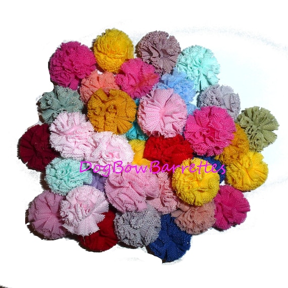 Puppy Bows ~ small less than 1" lace balls dog grooming bow all colors pet pom poms