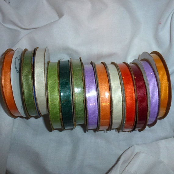 Puppy Bows ~ ribbon craft supplies LOT 3/8" grosgrain ribbon 78 yards Offray (lot1)