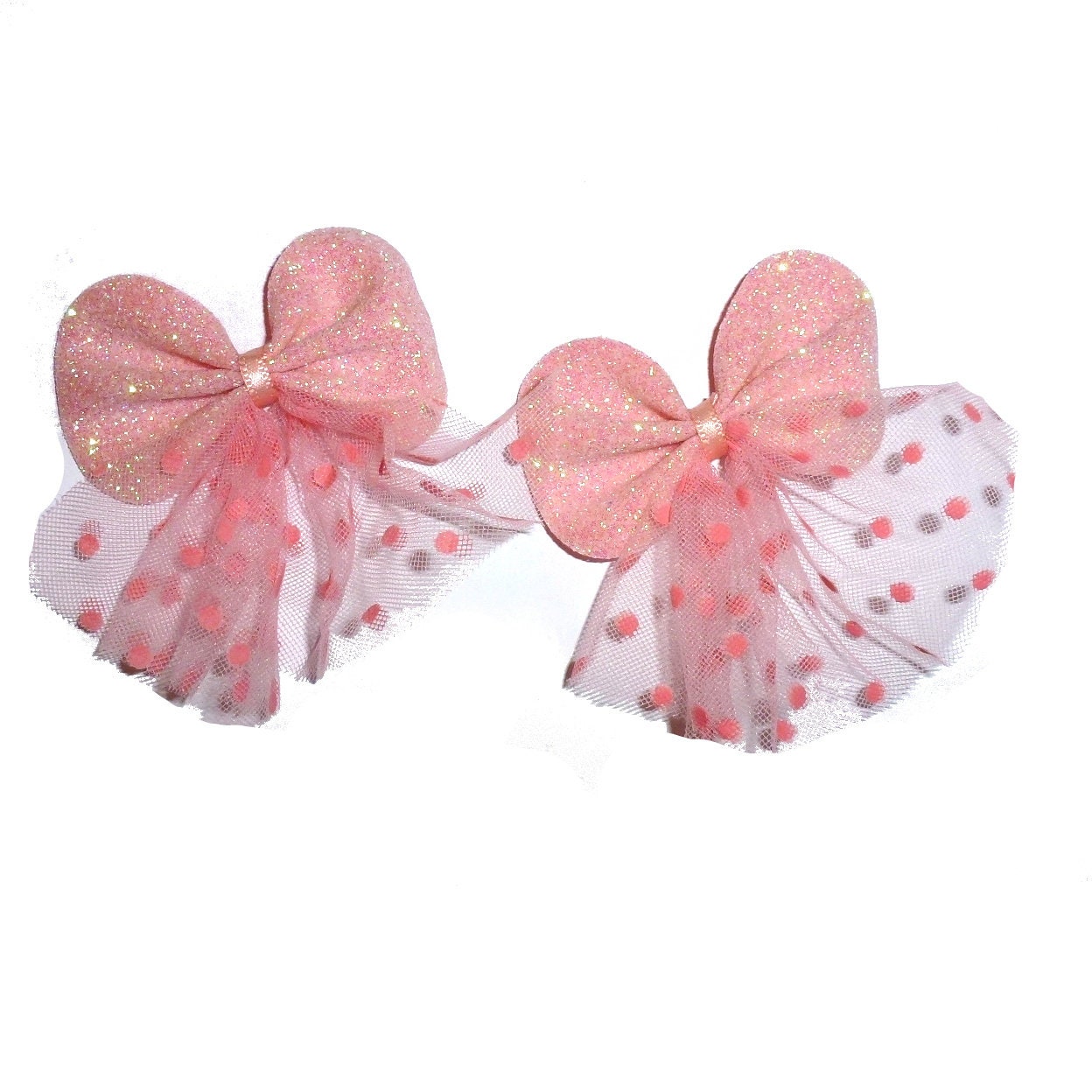 Puppy Bows Princess glitter pairs Poodle ear bow pet hair bowknots