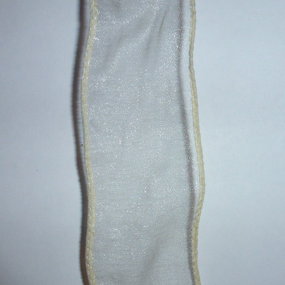 Puppy Bows ~ ribbon craft supplies 1.5" x 12 yards antique white wired organza ~ US seller