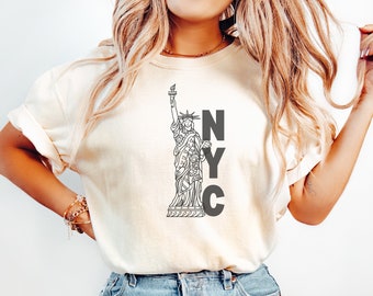 New Yorker Statue of Liberty Shirt New York Skyline New York Trip I Love NYC NYC Tshirt Comfort Colors Downtown Girl Manhattan Brooklyn
