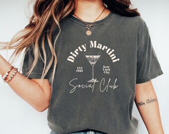 Martini Baby Tee Tini Time Cocktail Lover Gift Y2K Baby Tee Coquette Clothing Downtown Girl Hand Drawn Martini Old Money Aesthetic