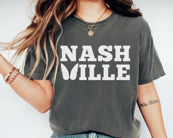 Nashville Wings T-Shirt - Iconic Kelsey Montague Art - Unisex Nashville Souvenir Tee with Angel Wings on Back - Music City Fashion