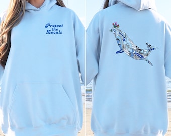 Whale, Protect the Locals Sweatshirt | Ocean Animal and Beach Gift Top | Gorpcore |