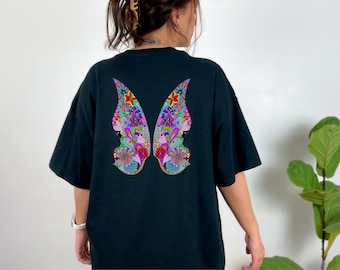 Fairy Wings Shirt Kelsey Montague Design Butterfly Wings Monarch Butterfly Street Wear Pink Wings