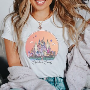 Adventure Awaits Castle Shirt Adventure Time Hot Air Balloon Rainbow Castle Shirt Fairy Tale Castle Princess Shirt Van Life Adventure image 2