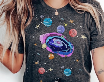 Celestial Shirt Moon and Stars T Shirt Star Galaxy Tshirt Mystical Moon Phase Astrology Astronomy Tee Moon Graphic Shirt Galaxy Shirt
