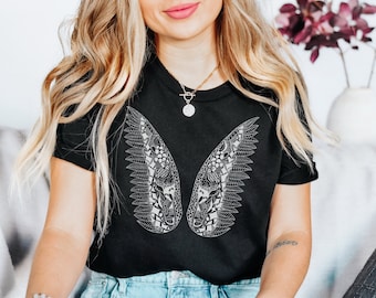 Nashville Wings T-Shirt Iconic Kelsey Montague Art Nashville Souvenir Angel Wings Music City Fashion Nashville Shirt Nash Bash Bachlorette