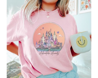 Adventure Awaits Castle Shirt Adventure Time Hot Air Balloon Rainbow Castle Shirt Fairy Tale Castle Princess Shirt Van Life Adventure