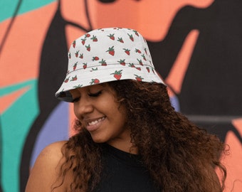 Strawberry Bucket Hat Strawberry Shortcake Inspired Hat Bucket Hat Women