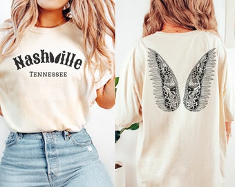 Nashville Shirt with Iconic Wings Bachelorette Party Shirt Nashville Iconic Shirt Western Tee Tennessee Shirt Nash Bash Nashville Outfits