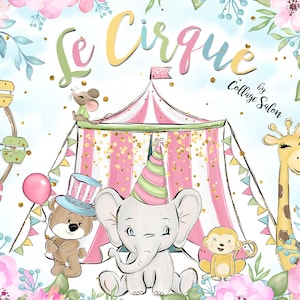Circus Illustrations, Cute Illustrations, Fairy Tale, Printable stickers, Cute Cartoon Clipart, Nursery Illustrations, Cute Animals Clipart
