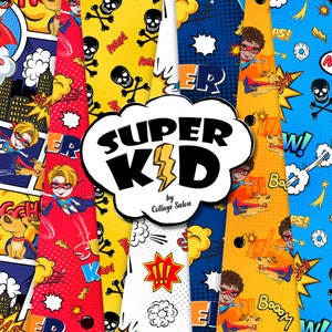 Padrões fofos de super-heróis, papéis fofos, adesivos de planejador, desenhos animados, padrões sem costura, papéis para azulejos, plano de fundo, clipart infantil, meninos