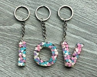 heart keychain custom, monogram keychain for women, made to order, letter key ring, initial keyring, alphabet key chain, personalized gifts