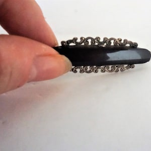 Vintage Marcasite Onyx Brooch Pin / Marcasite Brooch / Pin / Onyx Brooch / Pin / Onyx Jewelry / Marcasite Jewelry