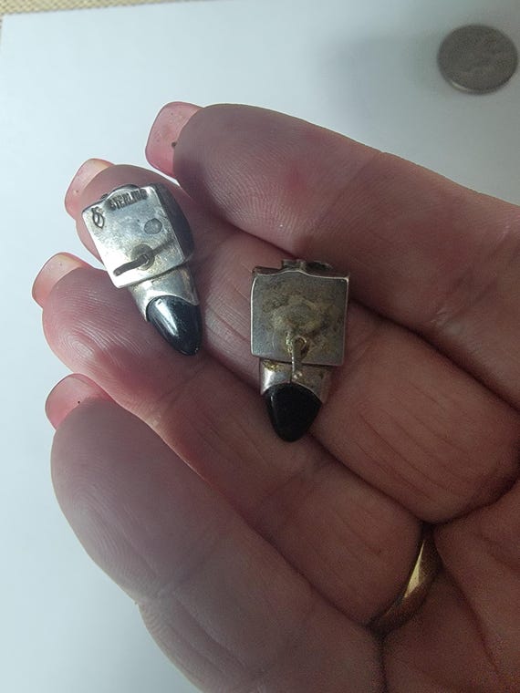 Onyx Silver Earrings/ Art Deco Earrings/ Onyx Jewelry / Art Deco Jewelry/ Onyx Earrings/ Silver Art Deco Earrings / Art Deco Items View 2