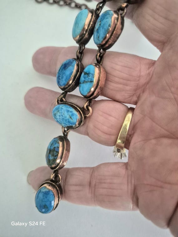 Turquoise Necklace/ Turquoise  Jewelry  / Copper Necklace/ Handmade Necklace/ Copper Jewelry  / Copper Items / Handmade  Jewelry View 2