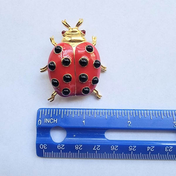 Trifari Ladybug Brooch / Pin / Trifari Brooch / Pin / Trifari Jewelry / Trifari Beetle Brooch / Pin / Designer Big Brooch/ Pin