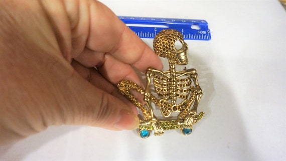 Vintage Skeleton Brooch / Pin / Skeleton Jewelry /