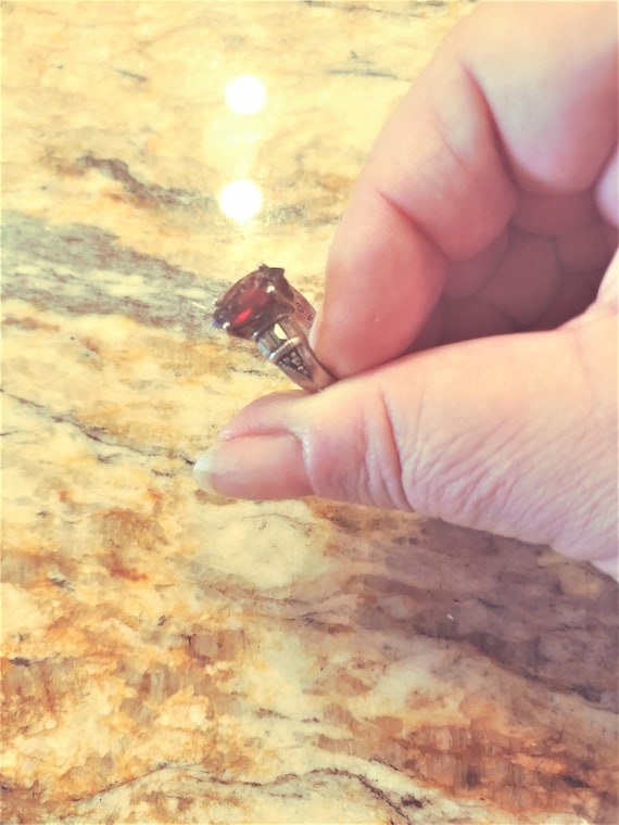Sterling Garnet Ring / Garnet Ring / Garnet Jewelry / Sterling Ring / Sterling Jewelry / Silver Garnet Ring / Semiprecious Ring